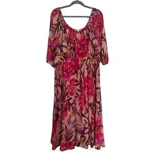 KATHY IRELAND WOMEN'S FLORAL PRINT DRESS SIZE 3X NWT